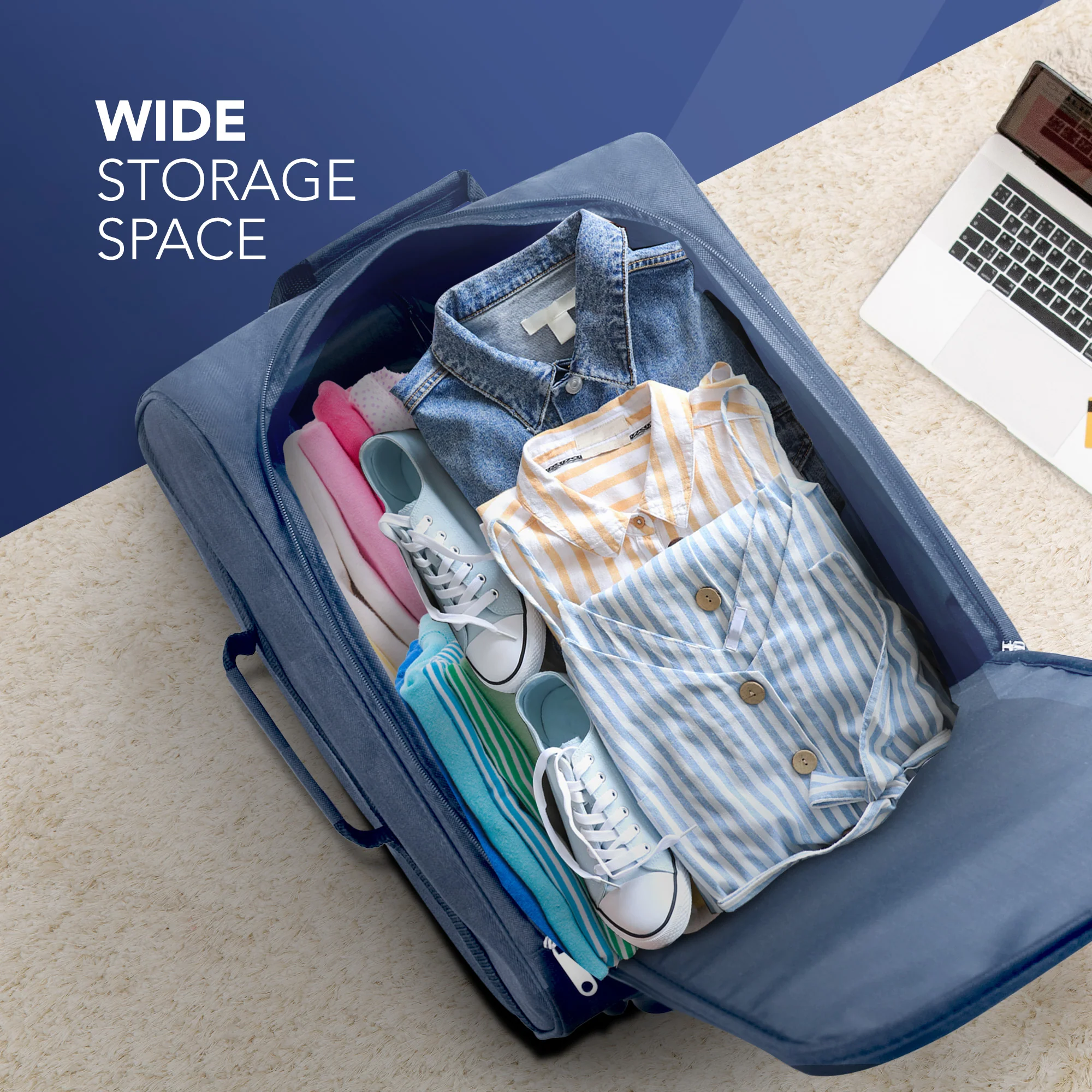 Soft Cabin Bag for EasyJet Overhead Locker - Blue ( 56 x 45 x 25cm) - Image 4