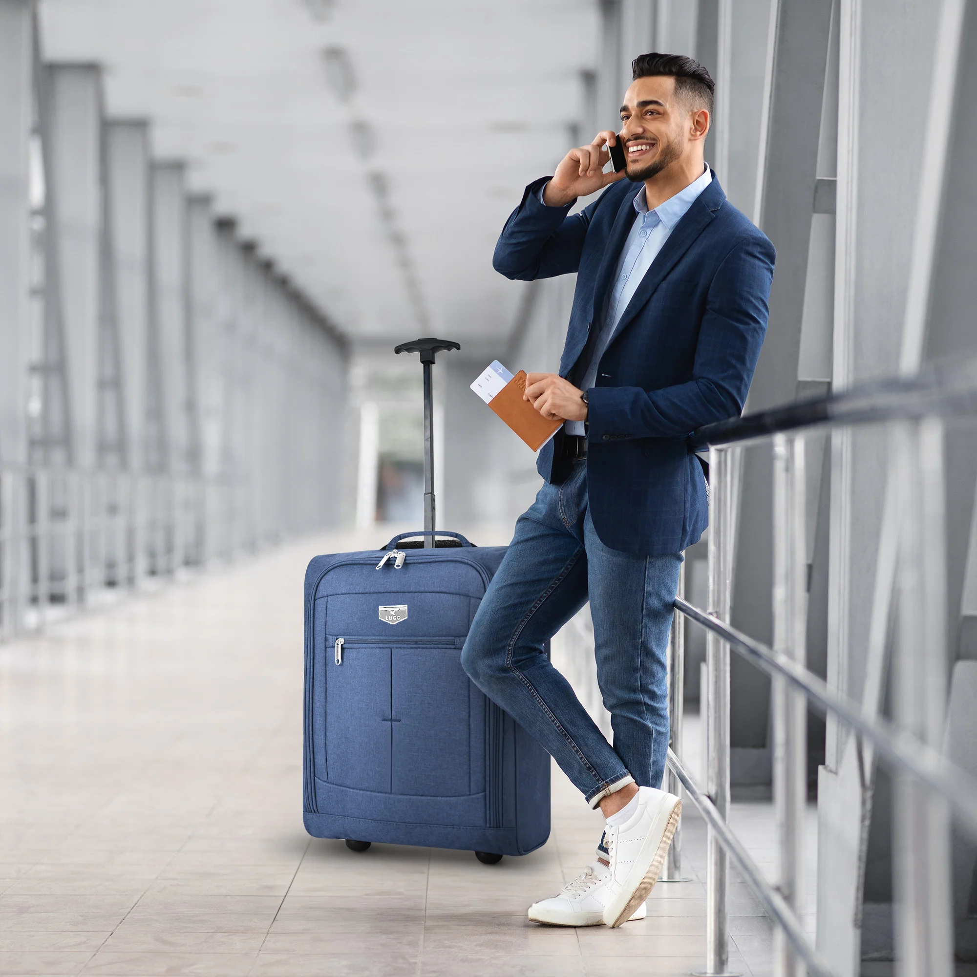 Soft Cabin Bag for EasyJet Overhead Locker - Blue ( 56 x 45 x 25cm) - Image 7