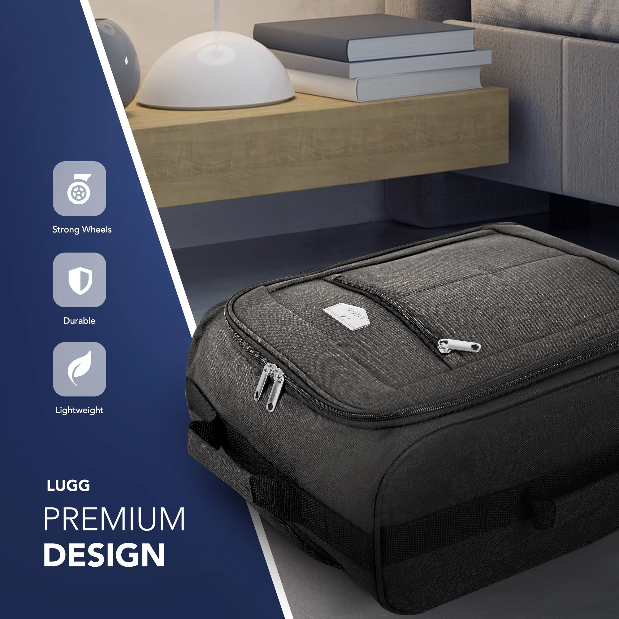 Soft Cabin Bag for EasyJet Overhead Locker - Charcoal ( 56 x 45 x 25cm) - Image 3