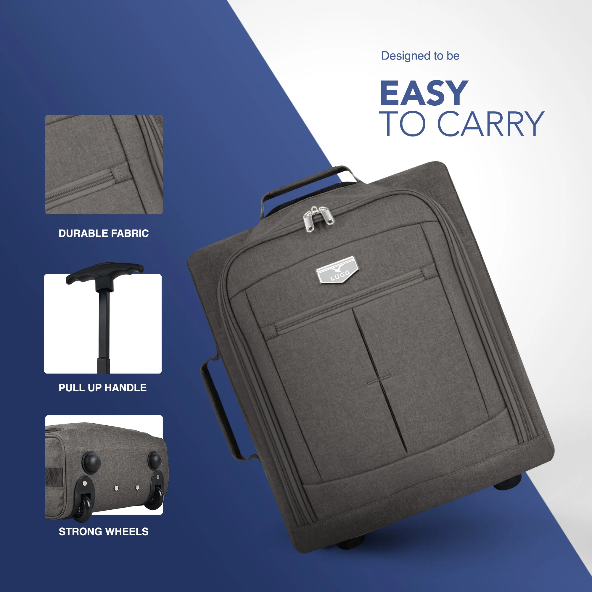 Soft Cabin Bag for EasyJet Overhead Locker - Charcoal ( 56 x 45 x 25cm) - Image 5
