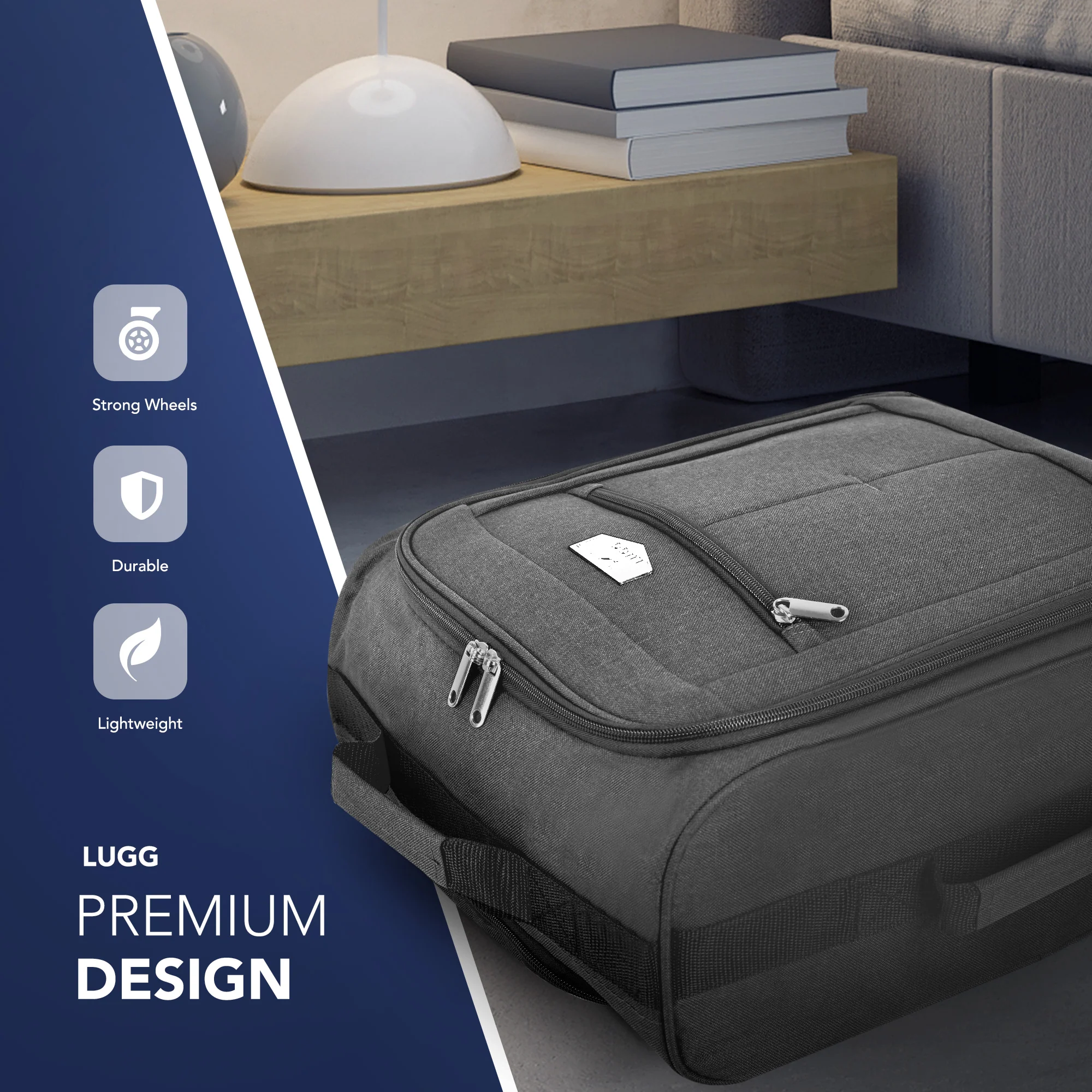 Soft Cabin Bag for EasyJet Overhead Locker - Grey ( 56 x 45 x 25cm) - Image 3
