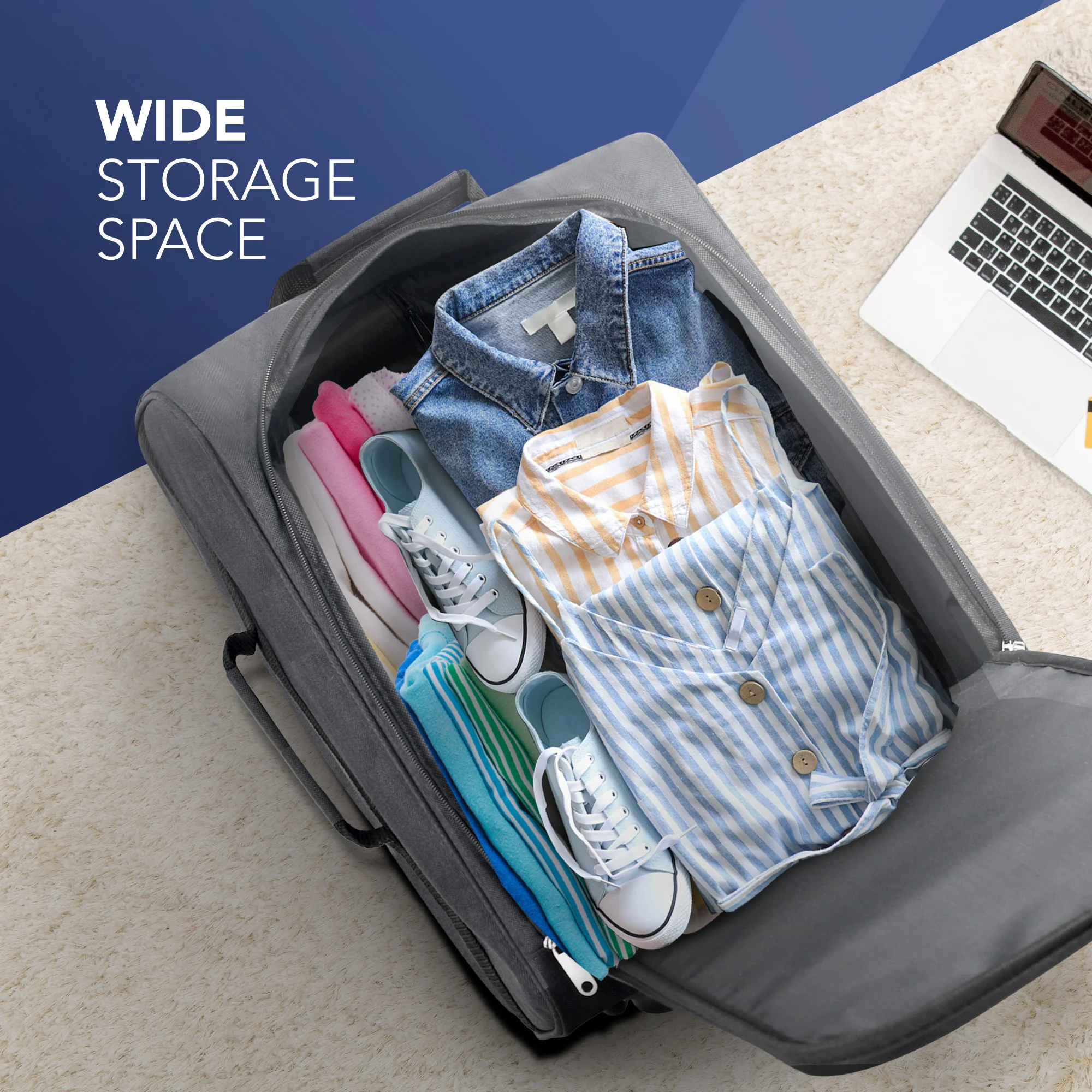 Soft Cabin Bag for EasyJet Overhead Locker - Grey ( 56 x 45 x 25cm) - Image 4