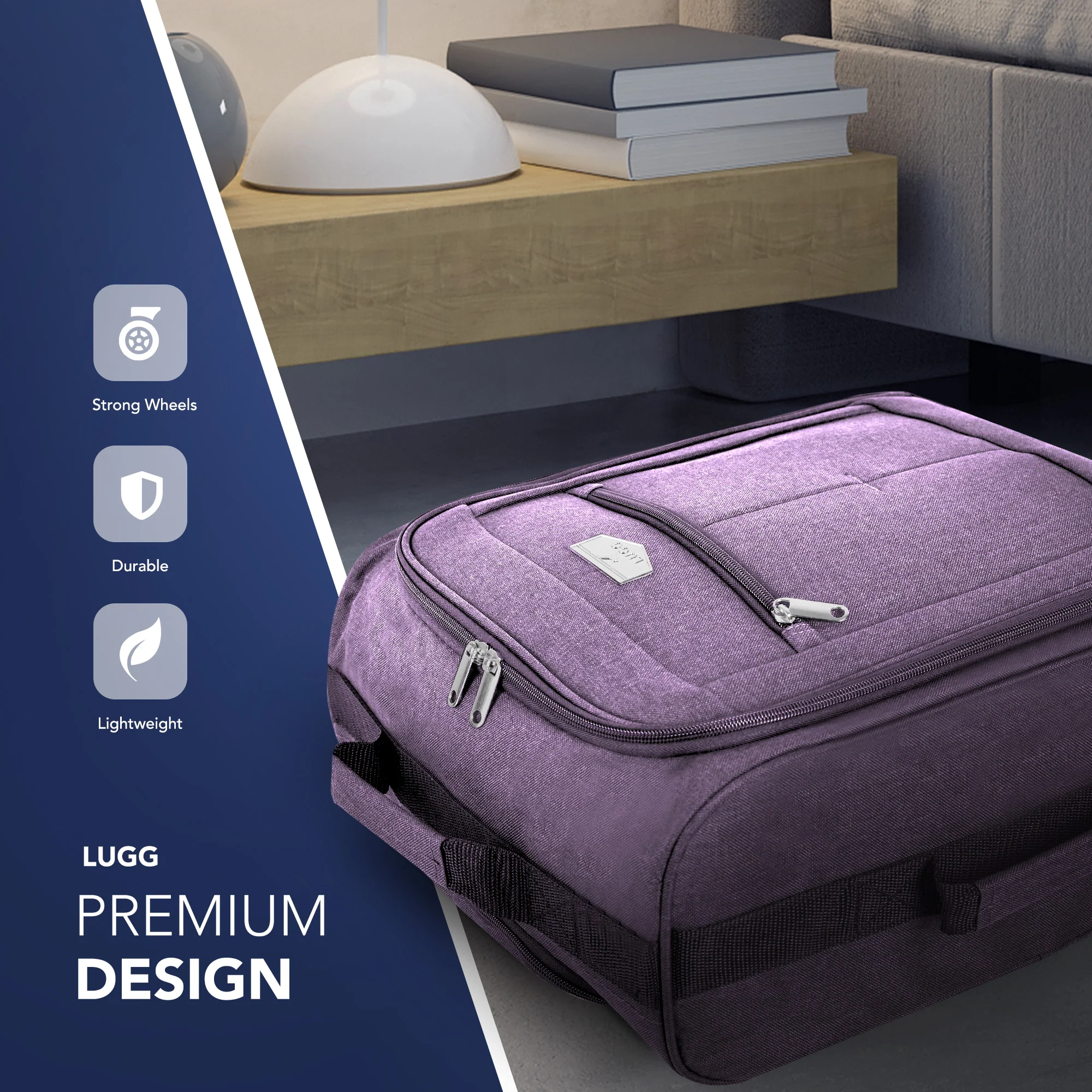 Soft Cabin Bag for EasyJet Overhead Locker - Lilac ( 56 x 45 x 25cm) - Image 3