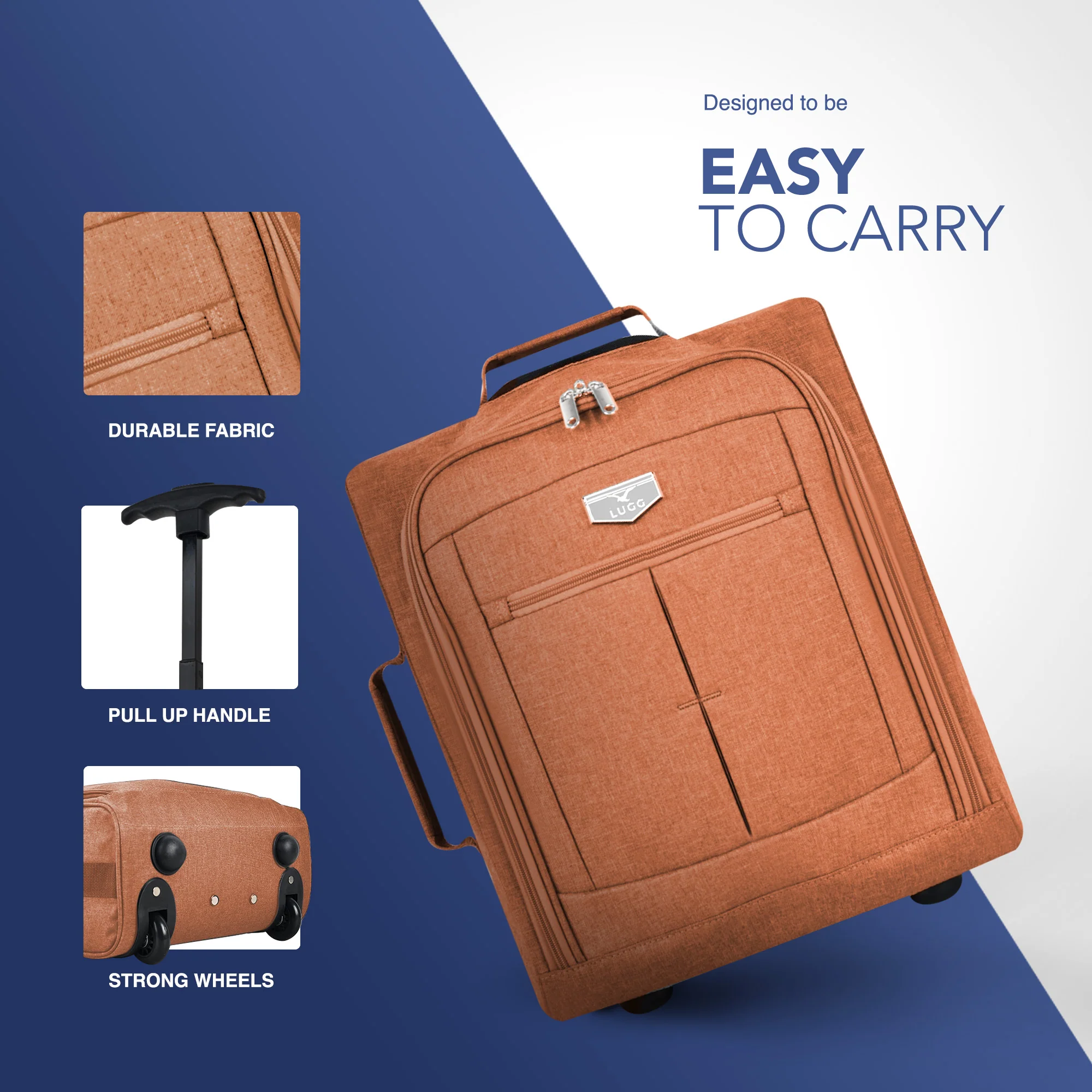 Soft Cabin Bag for EasyJet Overhead Locker - Orange( 56 x 45 x 25cm) - Image 5