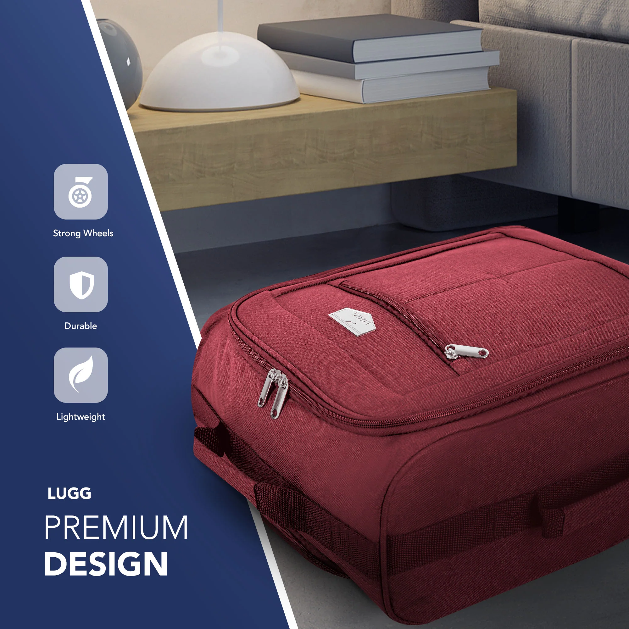 Soft Cabin Bag for EasyJet Overhead Locker - Red ( 56 x 45 x 25cm) - Image 3