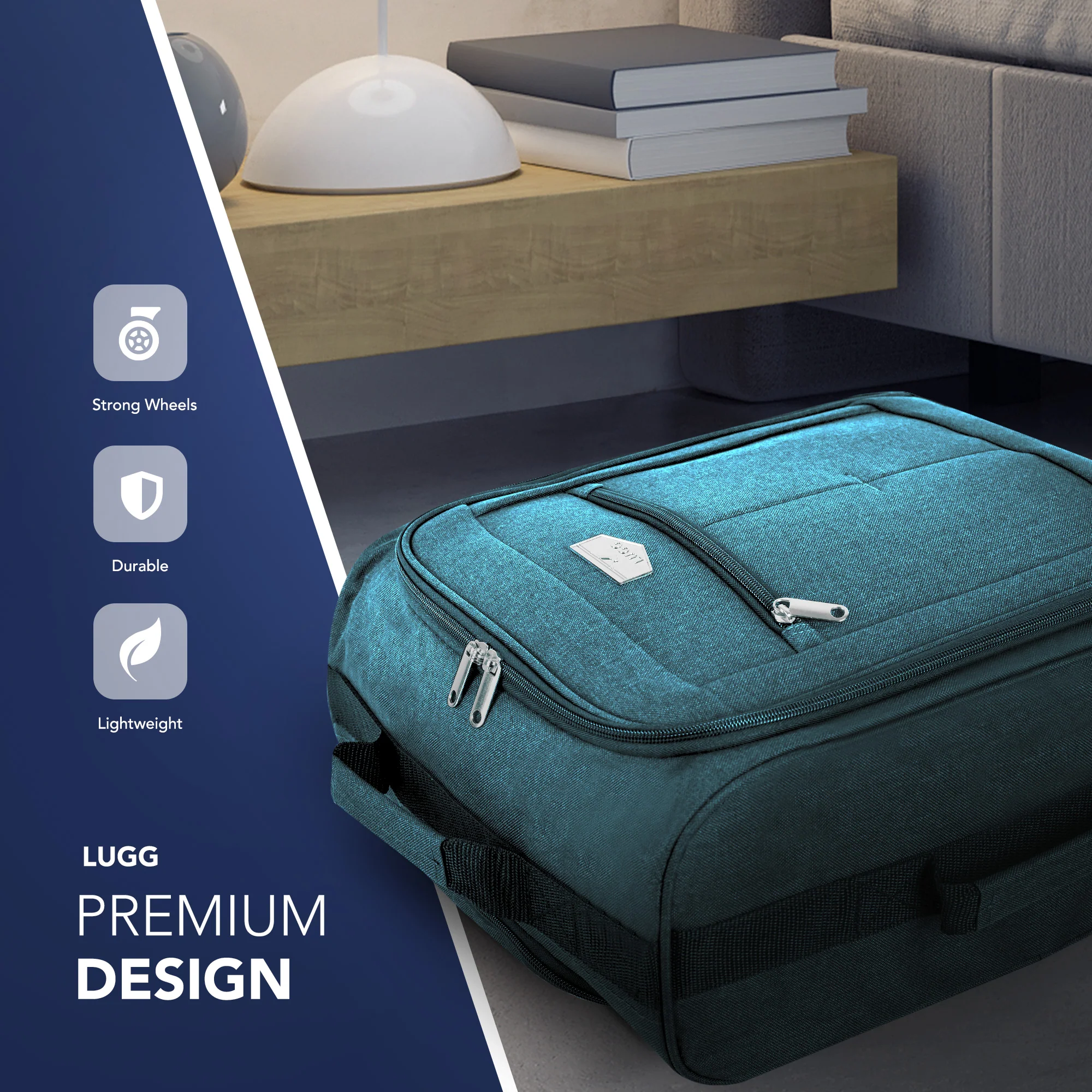 Soft Cabin Bag for EasyJet Overhead Locker - Teal ( 56 x 45 x 25cm) - Image 3