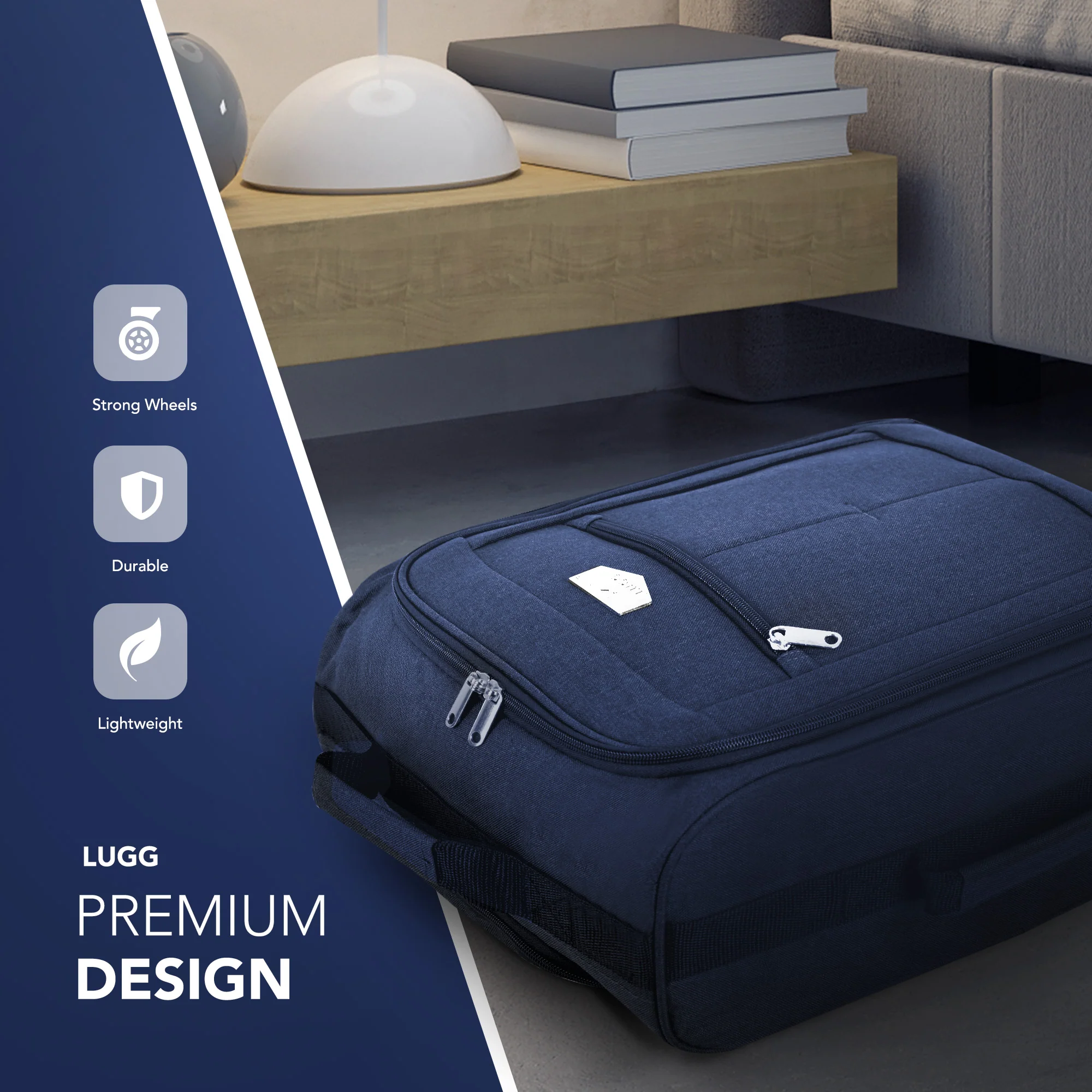Soft Cabin Bag for Ryanair & EasyJet Priority Overhead Locker - Blue - Image 3