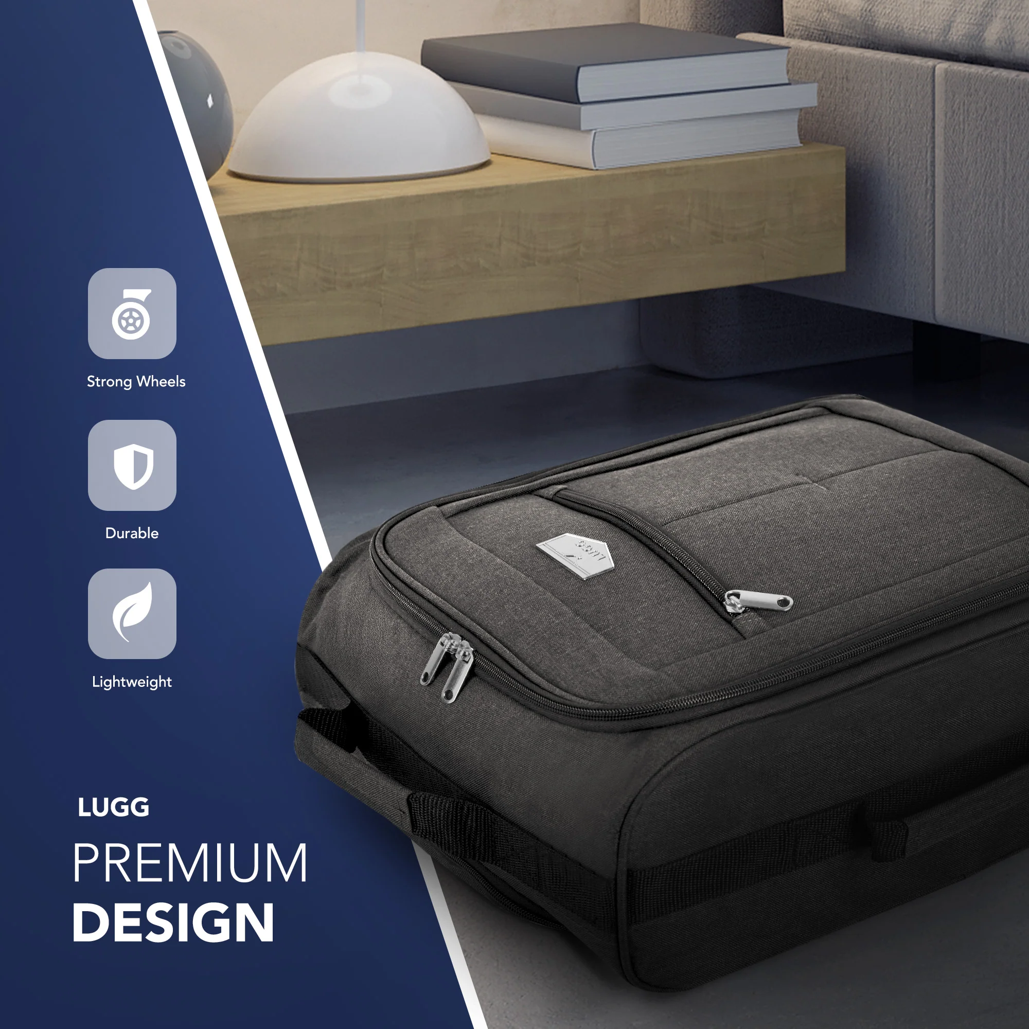 Soft Cabin Bag for Ryanair & EasyJet Priority Overhead Locker - Charcoal - Image 3