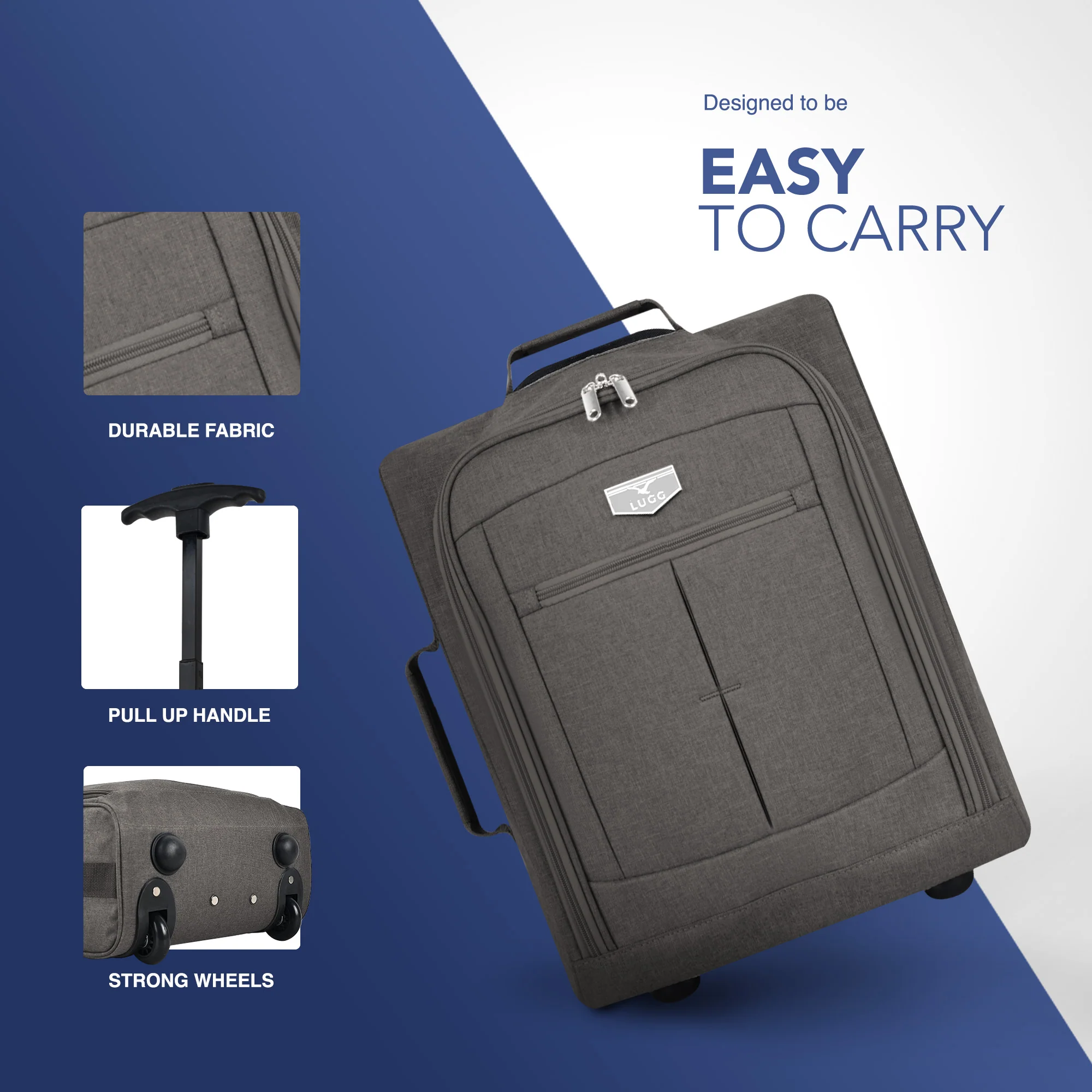 Soft Cabin Bag for Ryanair & EasyJet Priority Overhead Locker - Charcoal - Image 5