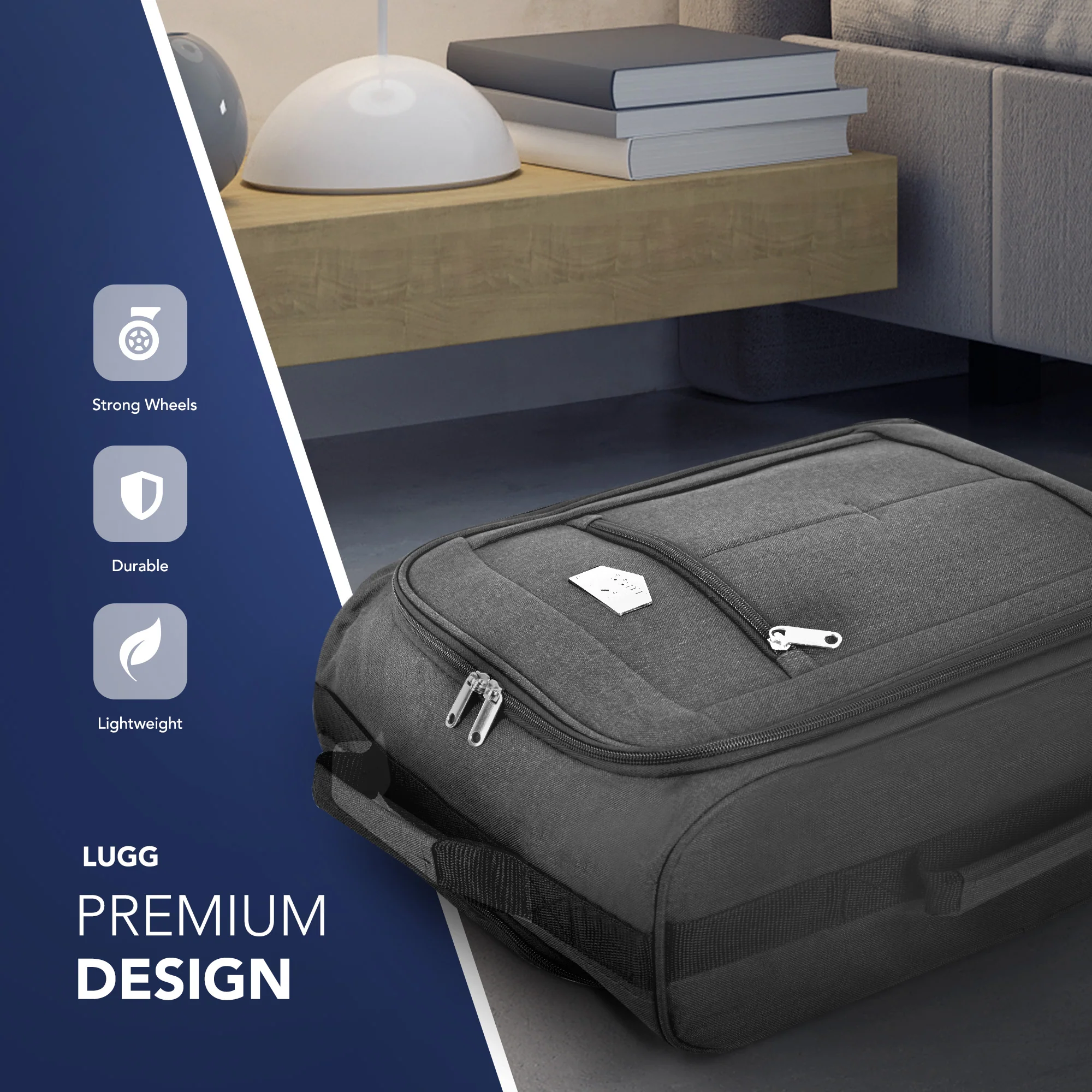 Soft Cabin Bag for Ryanair & EasyJet Priority Overhead Locker - Grey - Image 3