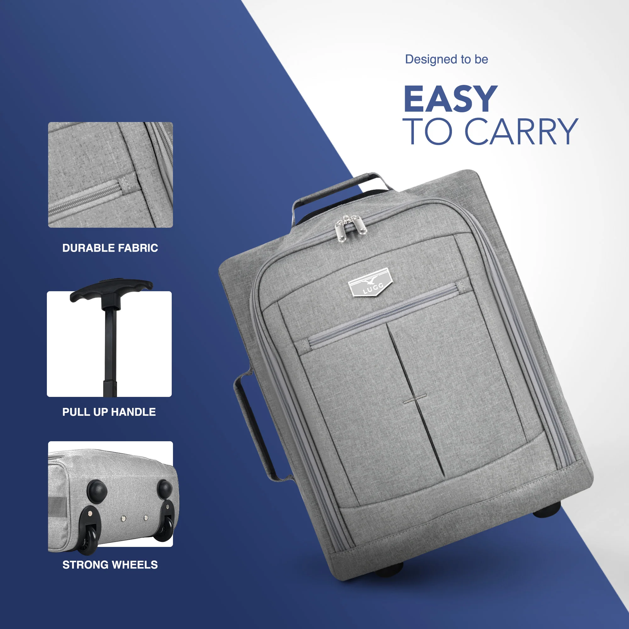 Soft Cabin Bag for Ryanair & EasyJet Priority Overhead Locker - Grey - Image 5