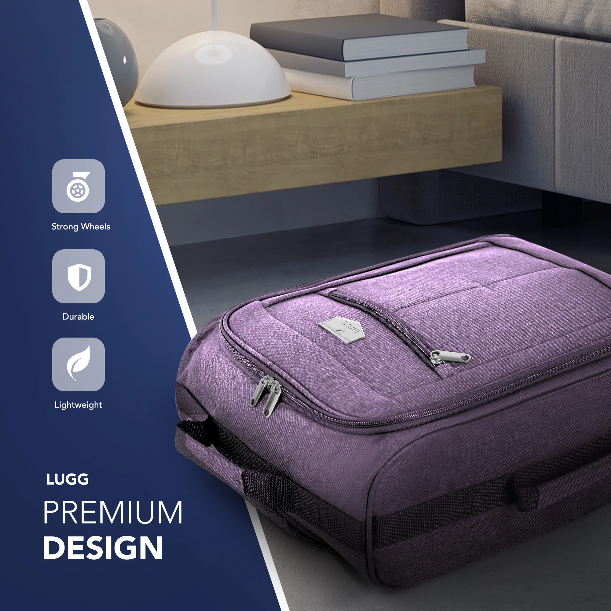 Soft Cabin Bag for Ryanair & EasyJet Priority Overhead Locker - Lilac - Image 3