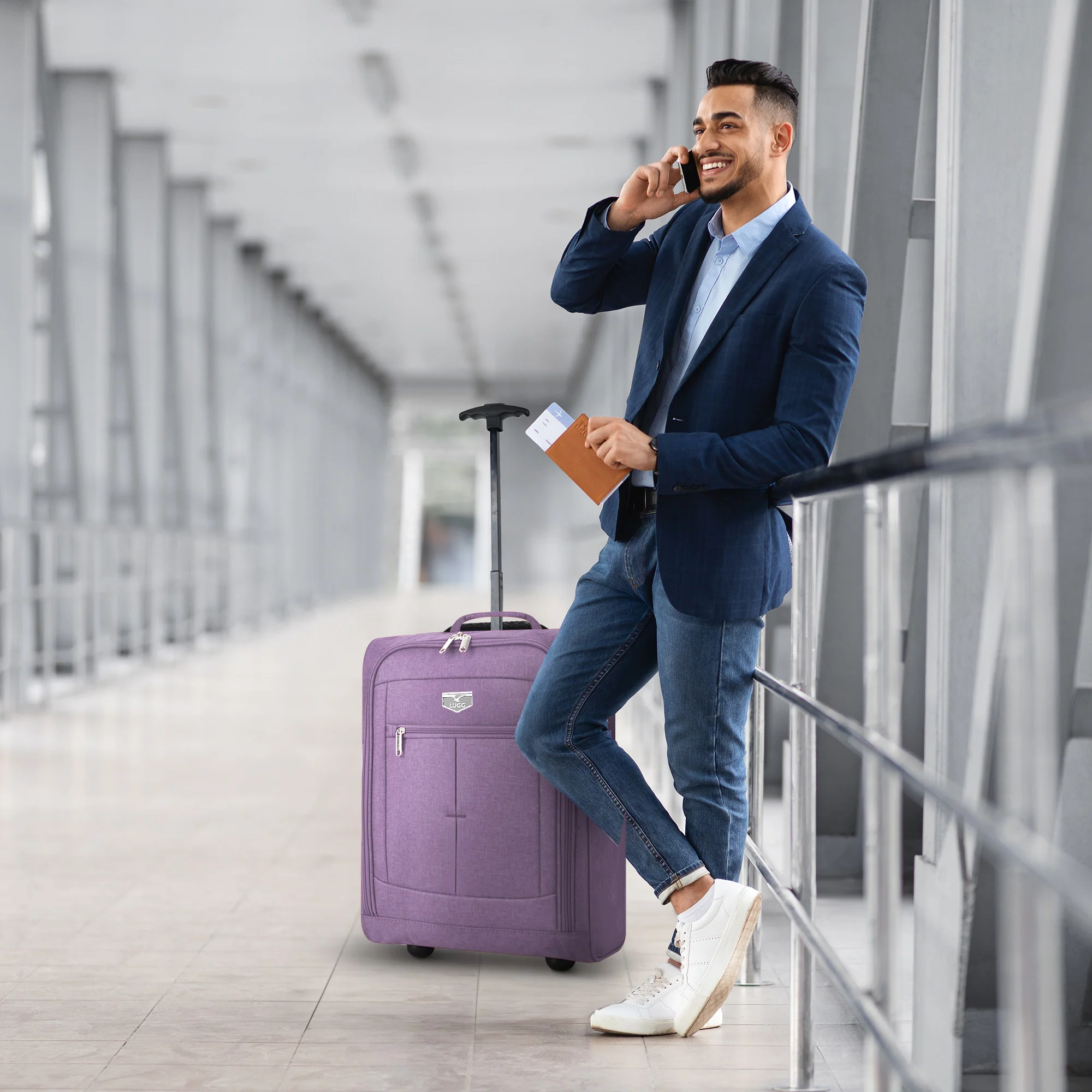 Soft Cabin Bag for Ryanair & EasyJet Priority Overhead Locker - Lilac - Image 7