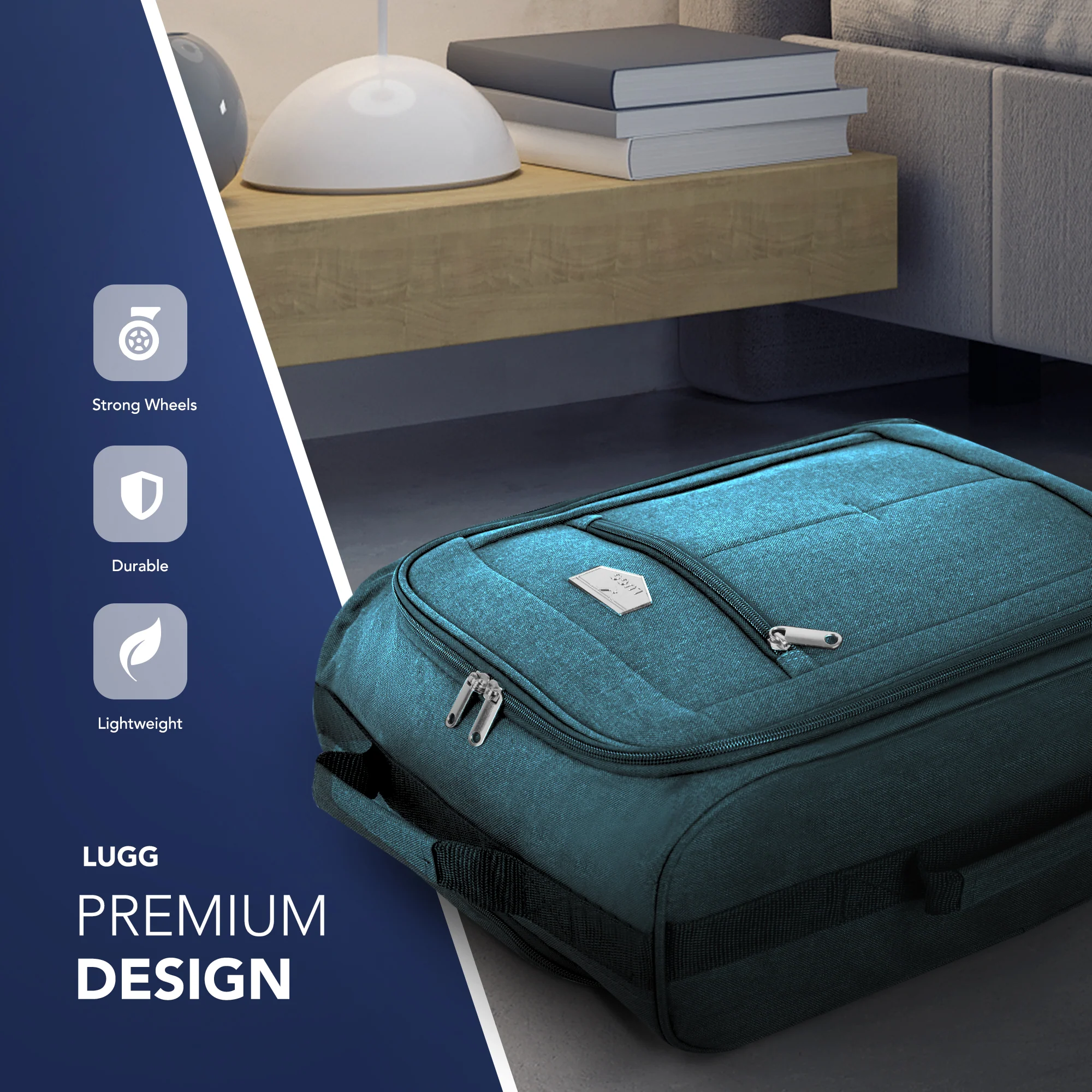 Soft Cabin Bag for Ryanair & EasyJet Priority Overhead Locker - Teal - Image 3