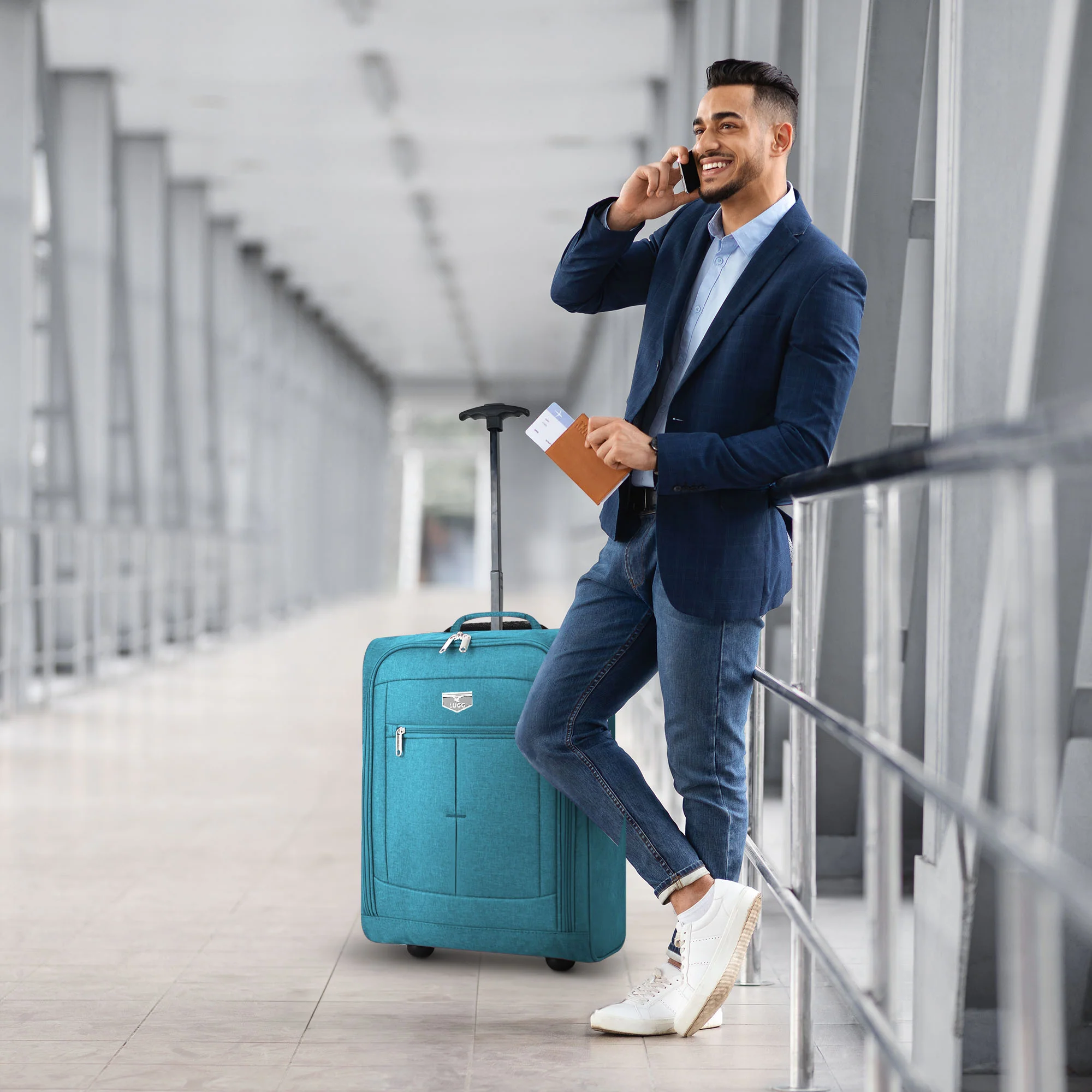 Soft Cabin Bag for Ryanair & EasyJet Priority Overhead Locker - Teal - Image 7