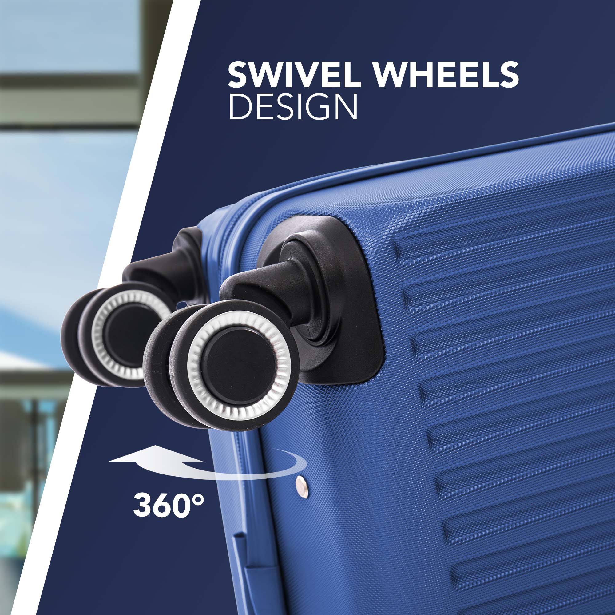 Vacay 15” Suitcase ABS Luggage, Aluminium Trolley Handle, 360° Spinner Wheels - Airline Compatible (45 x 33x 20cm) - Dusk - Image 7