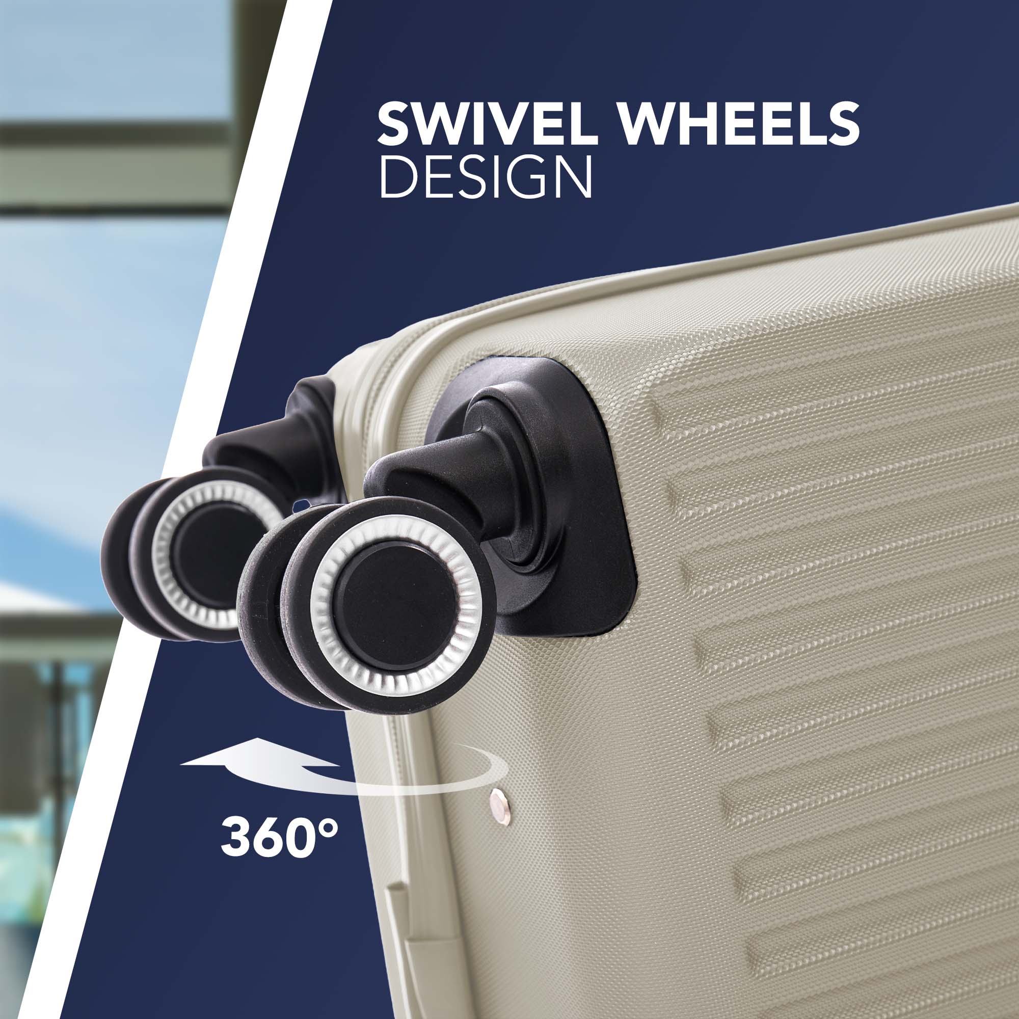 Vacay 15” Suitcase ABS Luggage, Aluminium Trolley Handle, 360° Spinner Wheels - Airline Compatible (45 x 33x 20cm) - Earth - Image 6