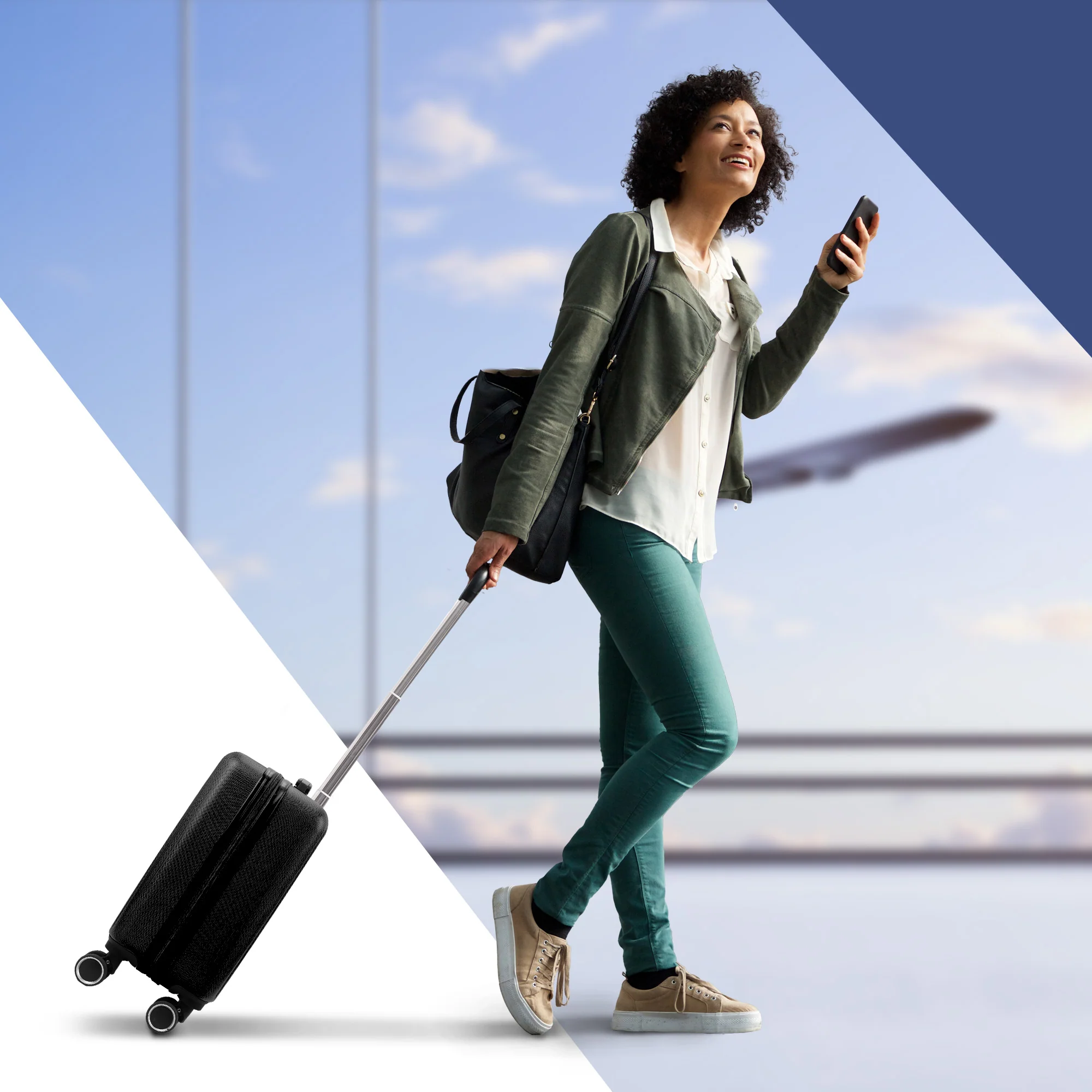 Vacay 15” Suitcase ABS Luggage, Aluminium Trolley Handle, 360° Spinner Wheels - Airline Compatible (45 x 33x 20cm) - Shadow - Image 5