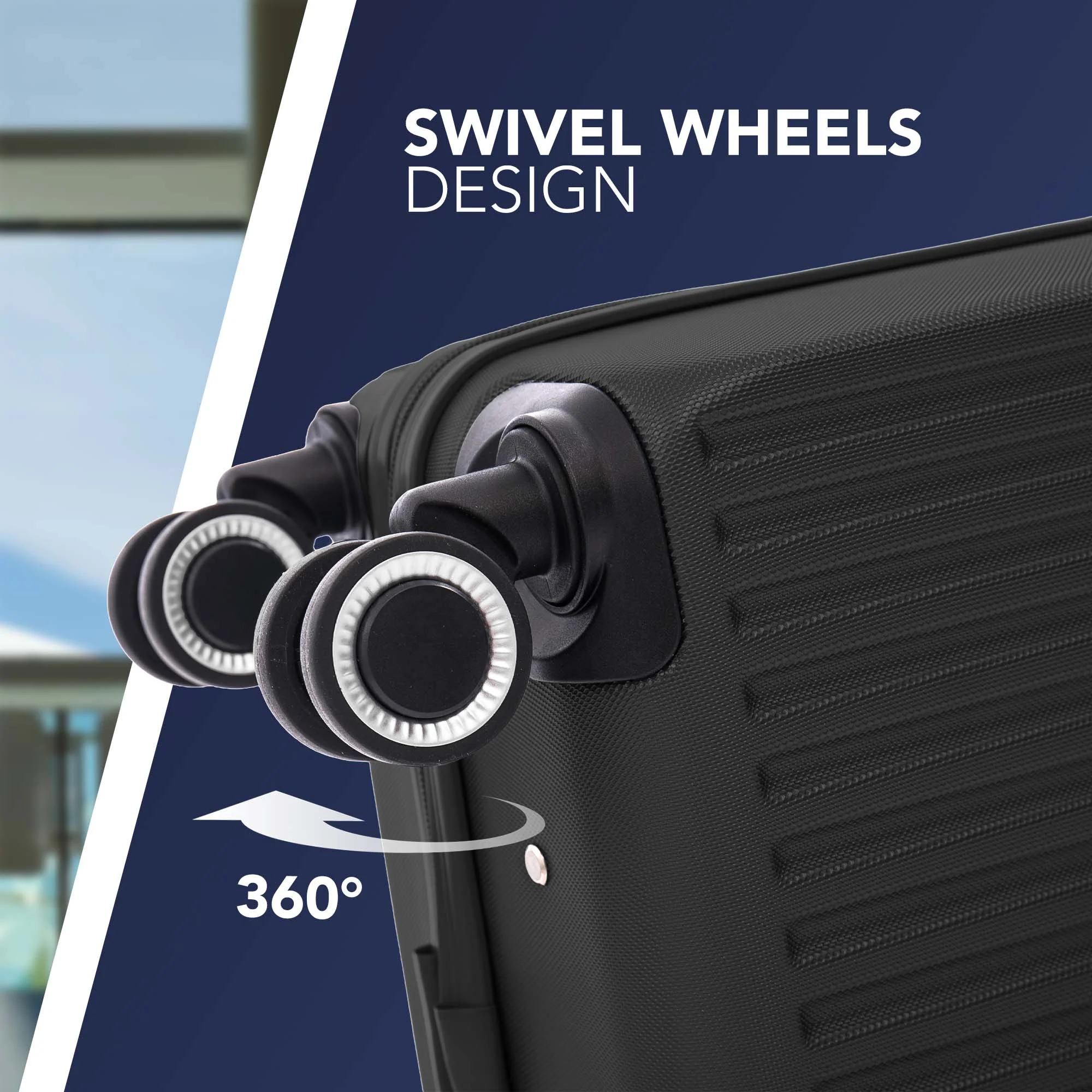 Vacay 15” Suitcase ABS Luggage, Aluminium Trolley Handle, 360° Spinner Wheels - Airline Compatible (45 x 33x 20cm) - Shadow - Image 7